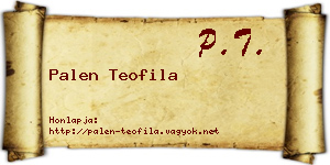 Palen Teofila névjegykártya
